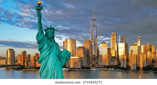 New York City skyline with Statue of Liberty — New York multifamily investment market comparison
